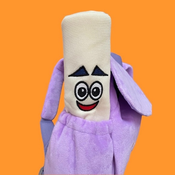 NEW Dora The Explorer Plush Mr. Face Small Purple Plush Backpack Bag with Map - Picture 3 of 8